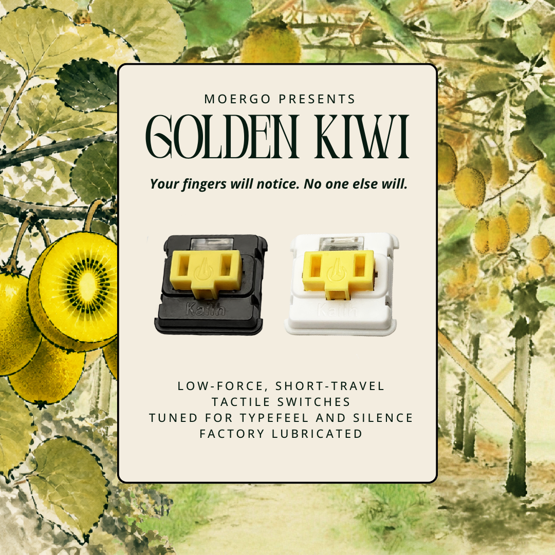 [Pre-order] [Ships from USA] Go60 Ergonomic Keyboard - Golden Kiwi Silent Tactile