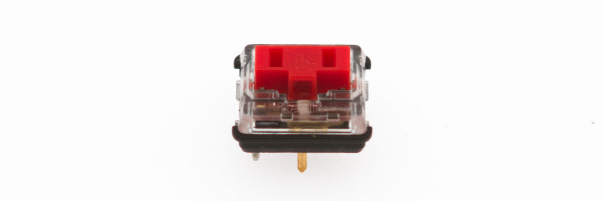 Close-up of red Kalih mechanical keyboard switch